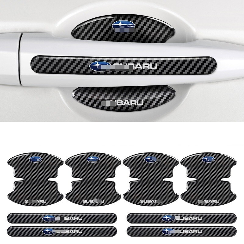 8pcs Black Car Door Handle Bowl Scratch Sticker Protector Film For Subaru New