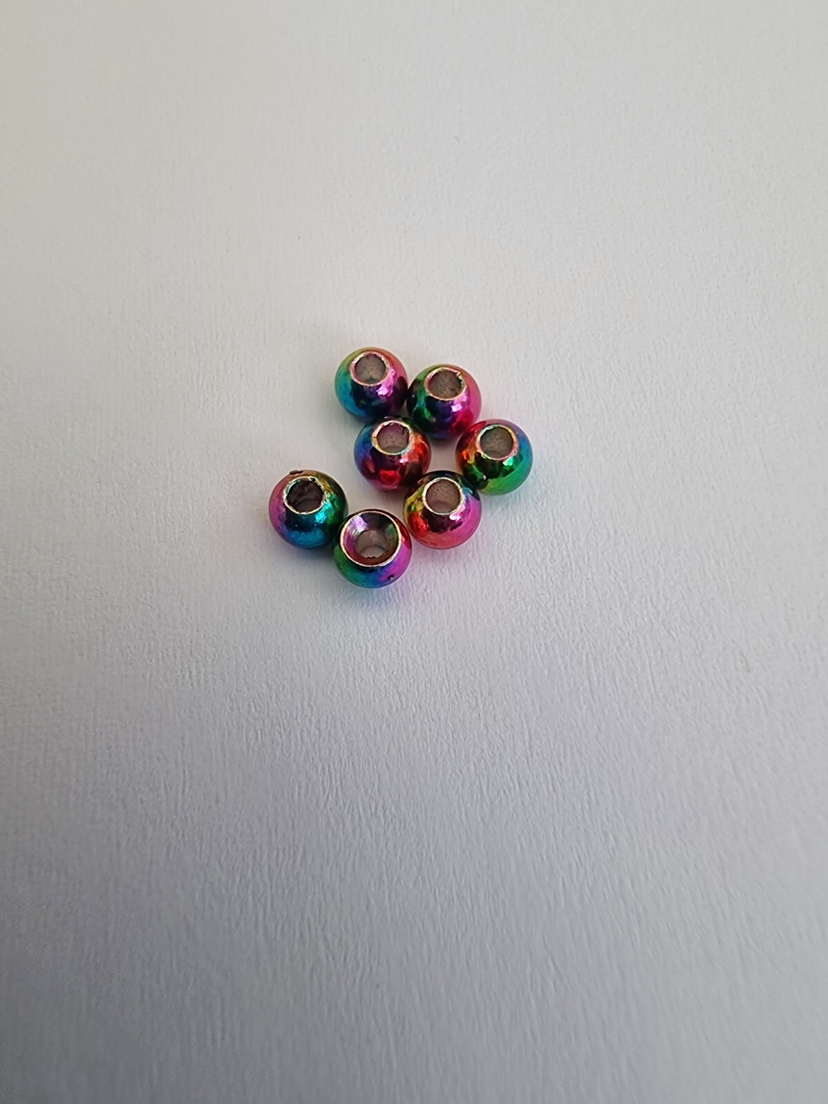 Fly Tying Materials 3.3mm 25 Packs Countersunk Rainbow Tungsten Beads.