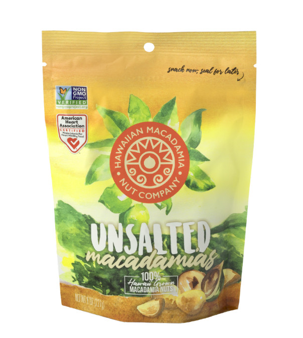 Hawaiian Macadamia Nut Company Unsalted Macadamia Nuts 100% Hawaii-Grown