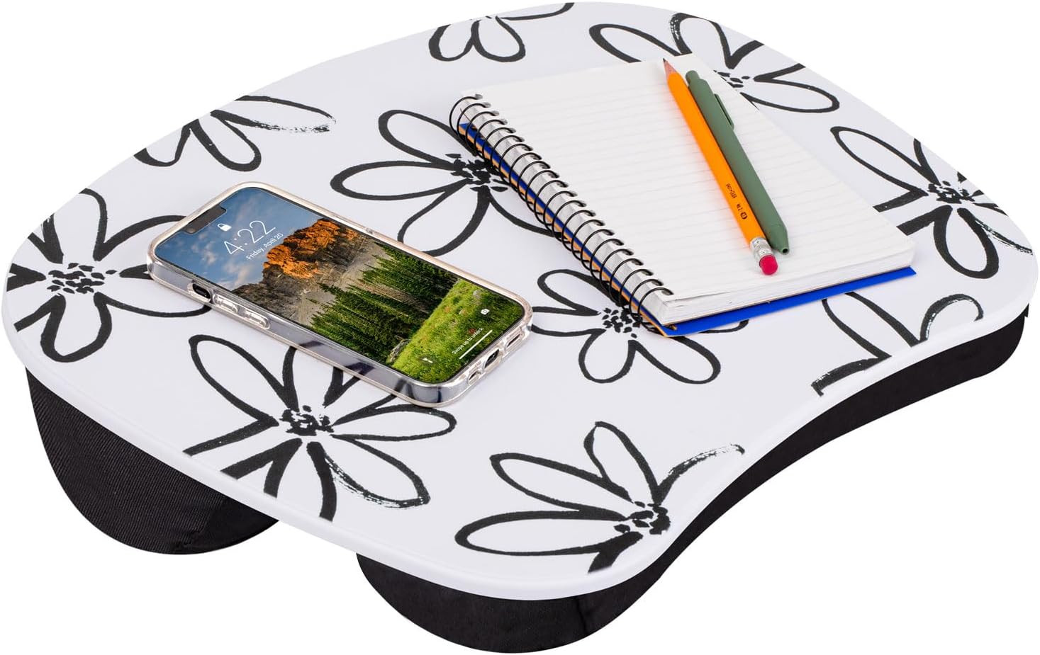 Mystyle Portable Lap Desk with Cushion - Brushed Flower - Fits up to 15.6 Inch L