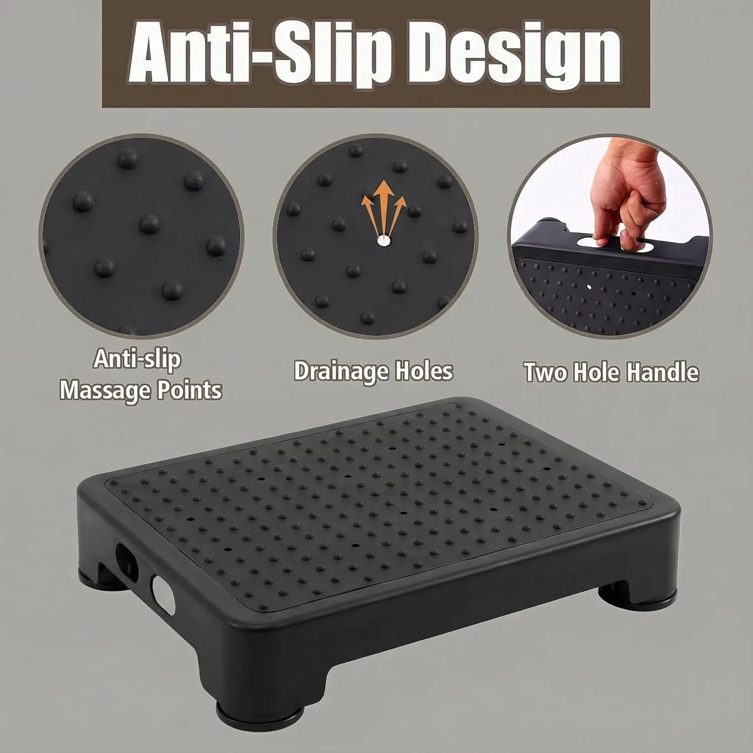 Step Stool for Elderly & Adults, 600LBS Heavy Duty Mobility Platform, 3.4Inch Lo