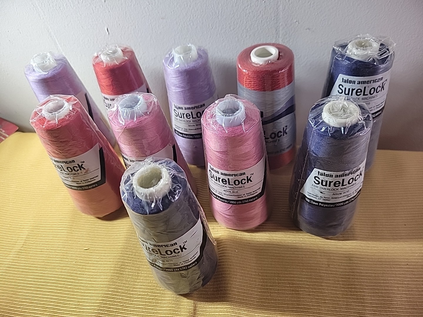 10 large open spools thread -Maxilock -Talon Surelock - Mixed Color