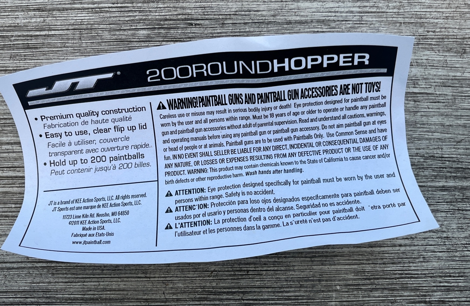 JT 200 Round Paintball Vertical Gravity Feed Hopper