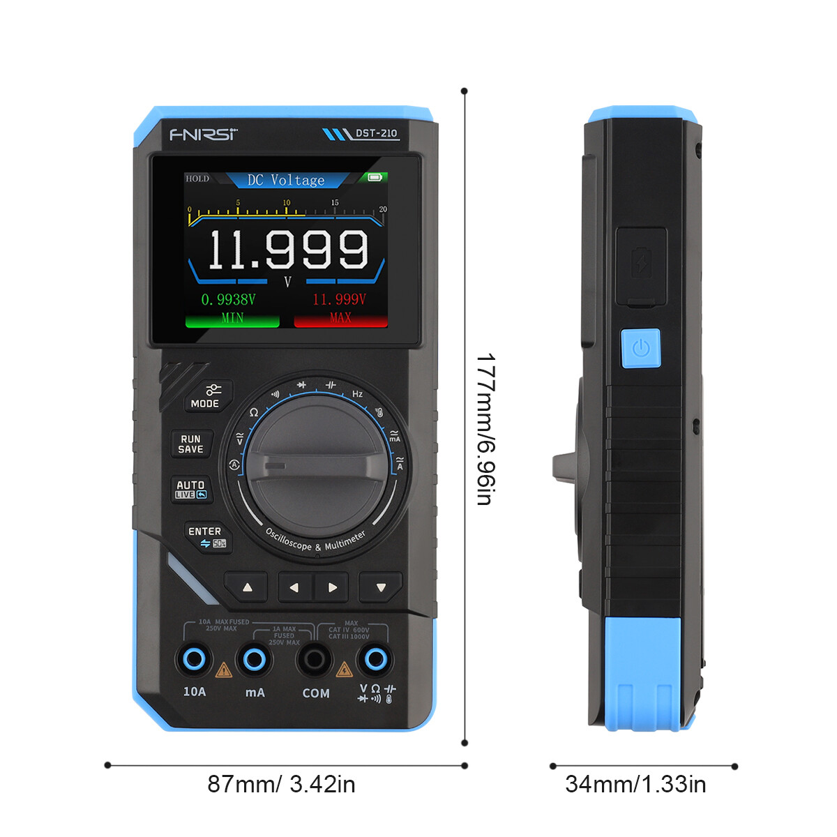 3 in 1 Oscilloscope Multimeter 10M Analog Bandwidth Counts 48MSa Sampling Rate