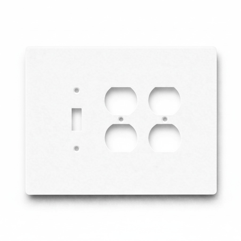 Oversized Combination Wall Plate Toggle Switch Cover + Duplex 6x8 Jumbo 3-Gang