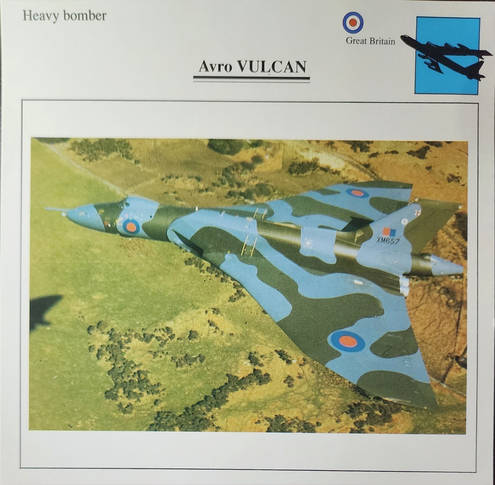 Avro Vulcan Bomber Plane Picture Original Vtg Info Aircraft Collector Card
