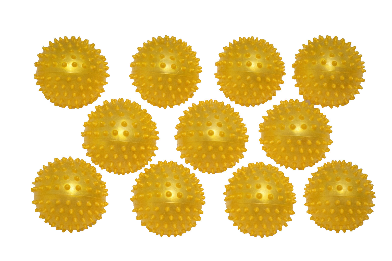 10 PIECE Knobby Bouncy Sensory Autism Massage 4" Spiky Yellow Ball ADHD ASD NEW