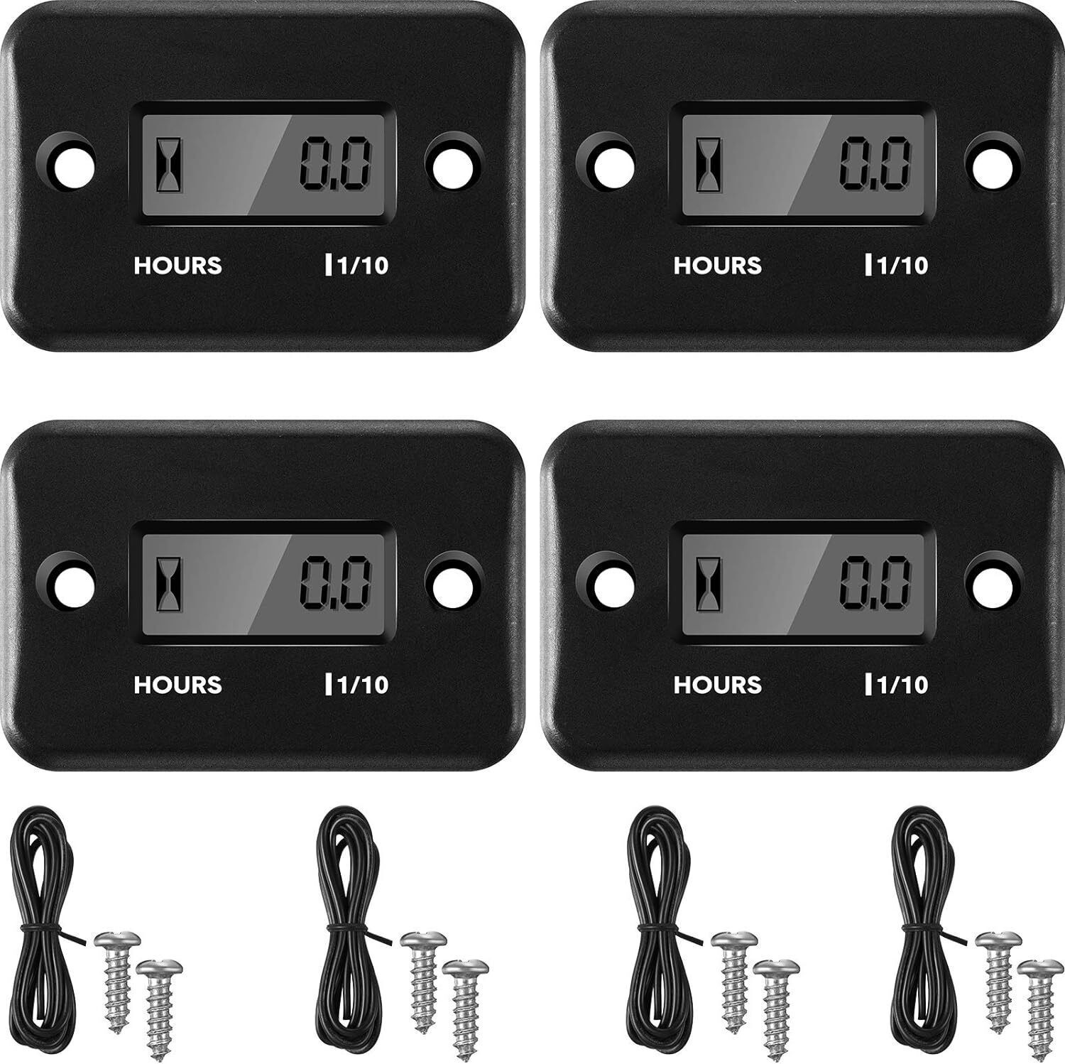 4xWaterproof Hour Meter for Motorcycle ATV Snowmobile Marine Boat Dirt Quad NEW