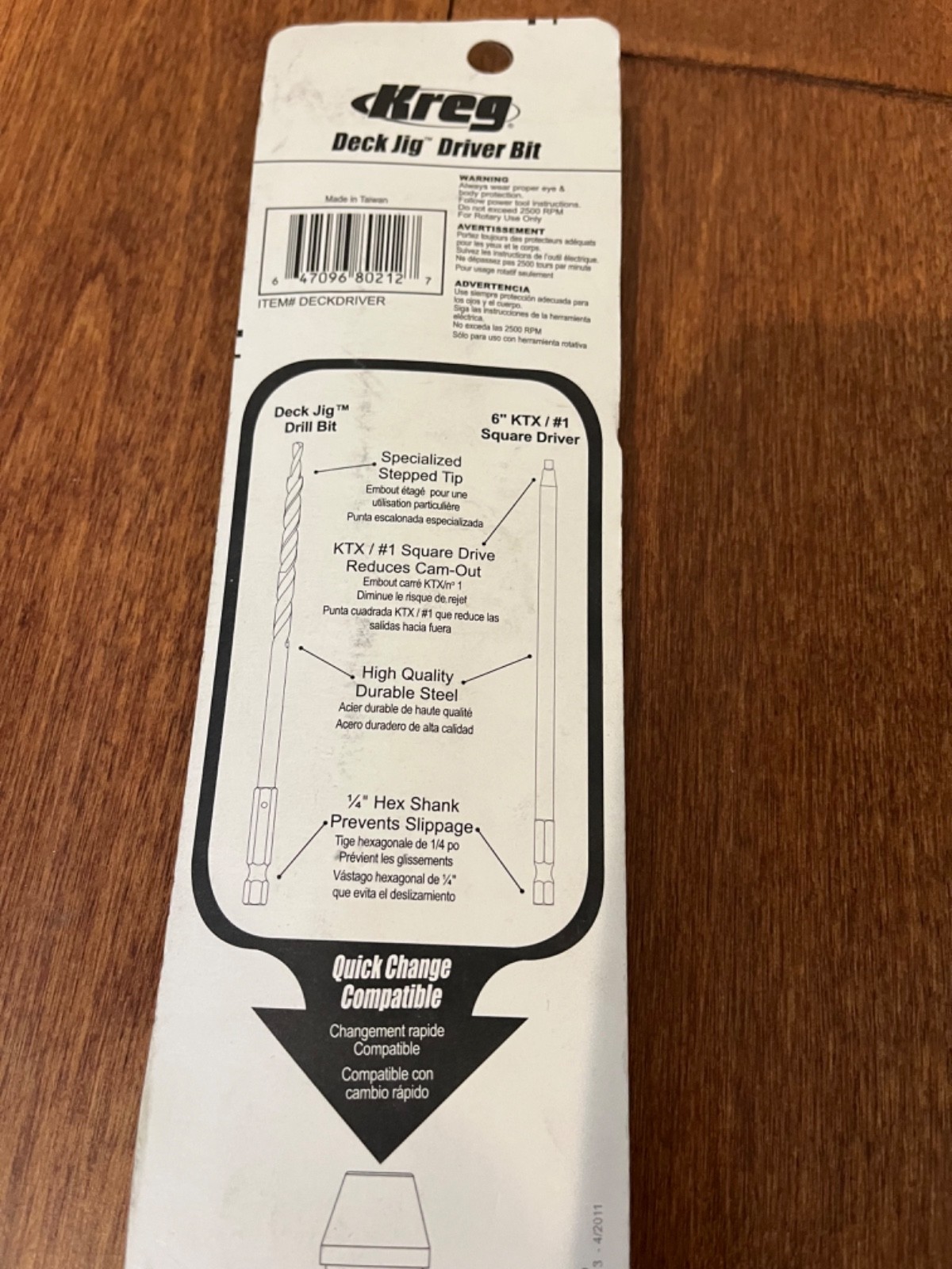 Kreg DECKDRIVER Deck Jig Driver Bit with Depth Collar and Allen Wrench