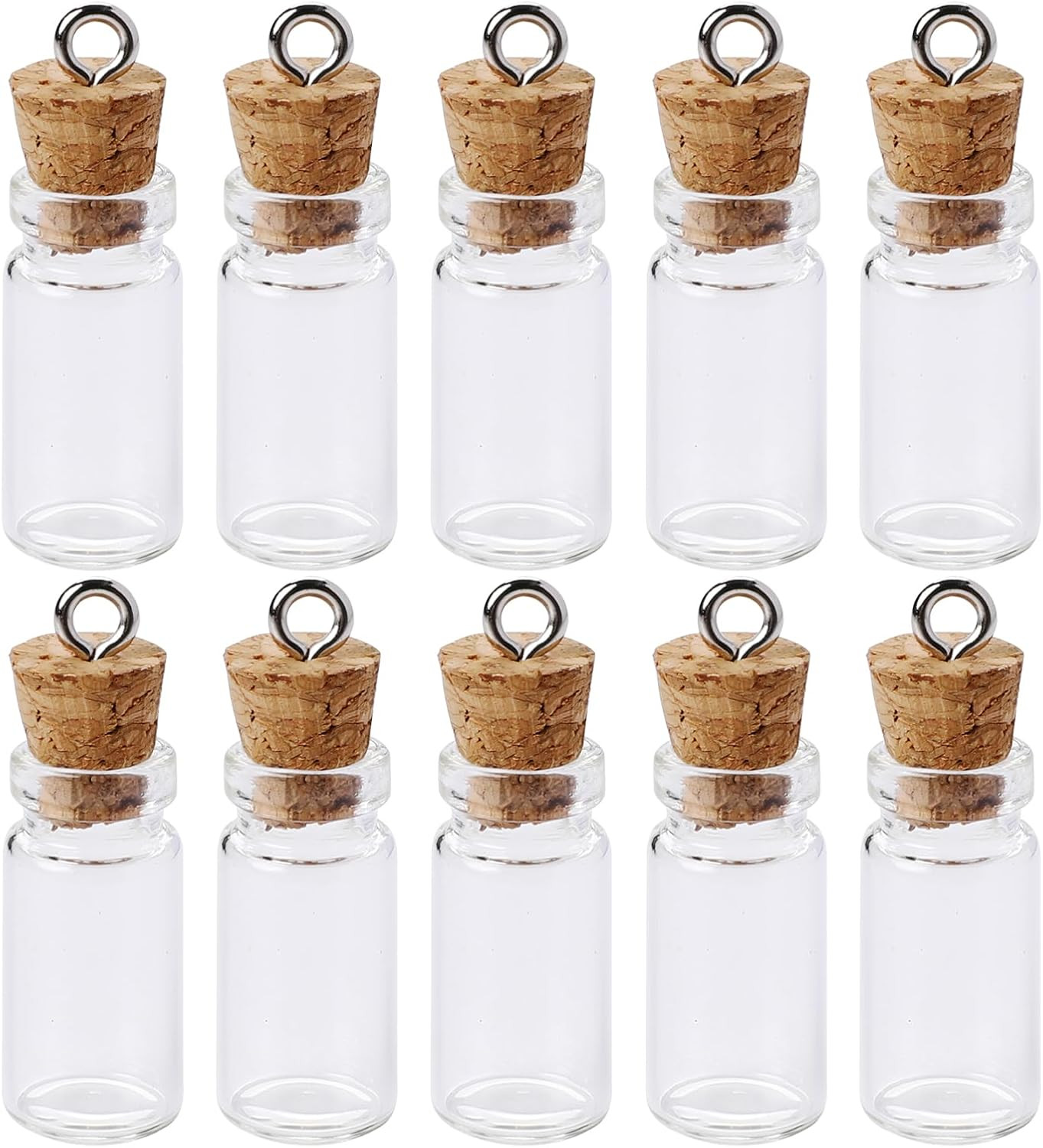 10 Mini Glass Bottles with Cork Lids, 3Ml - Spell Jars & Tiny Wishing Bottles fo