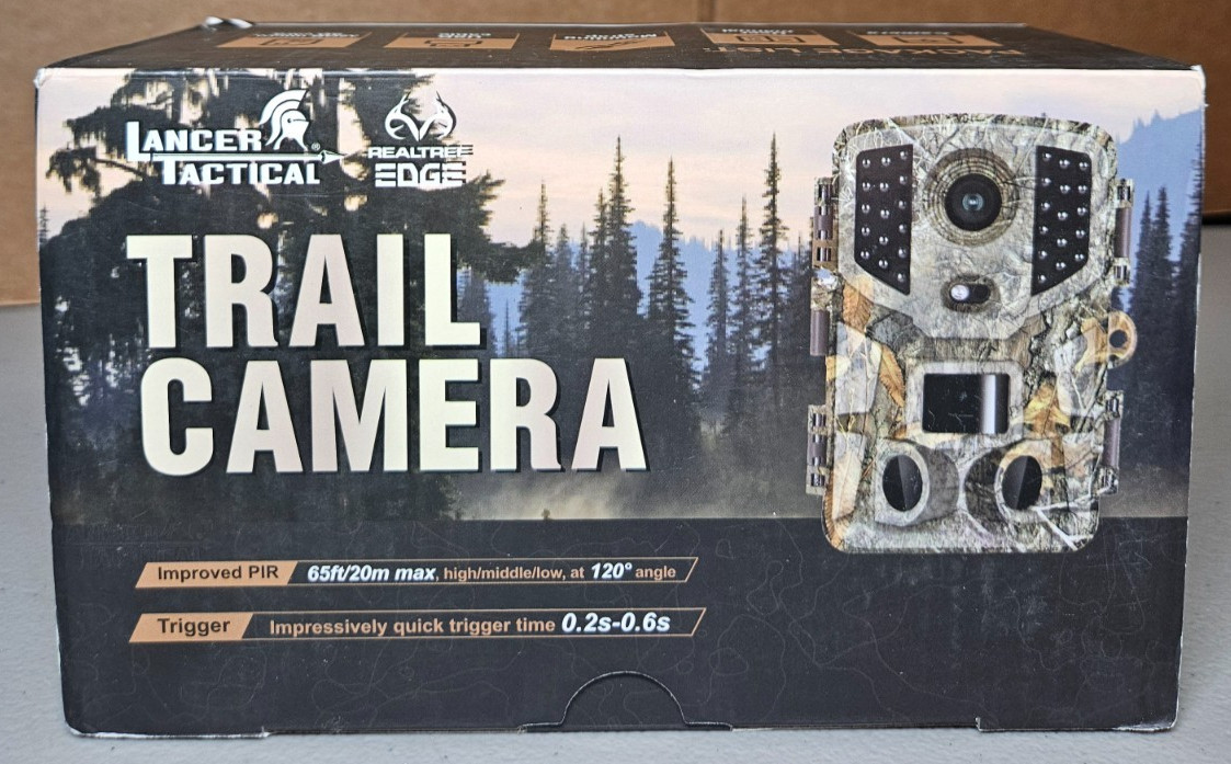Lancer Tactical Realtree Edge Trail Game Camera - Model GF6007 1080P, 24MP - New