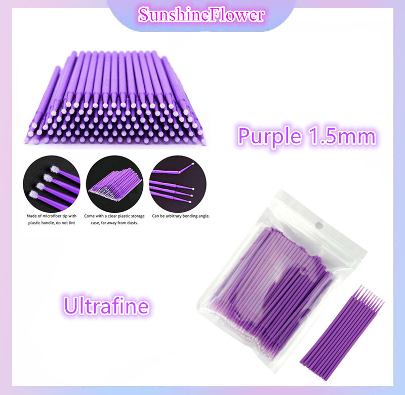 Dental Disposable Materials Micro Brush Applicator Tip Ultrafine Purple 1.5mm