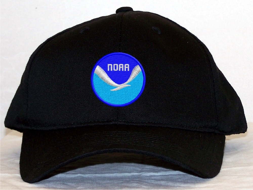 NOAA Logo Black Embroidered Baseball Cap Hat