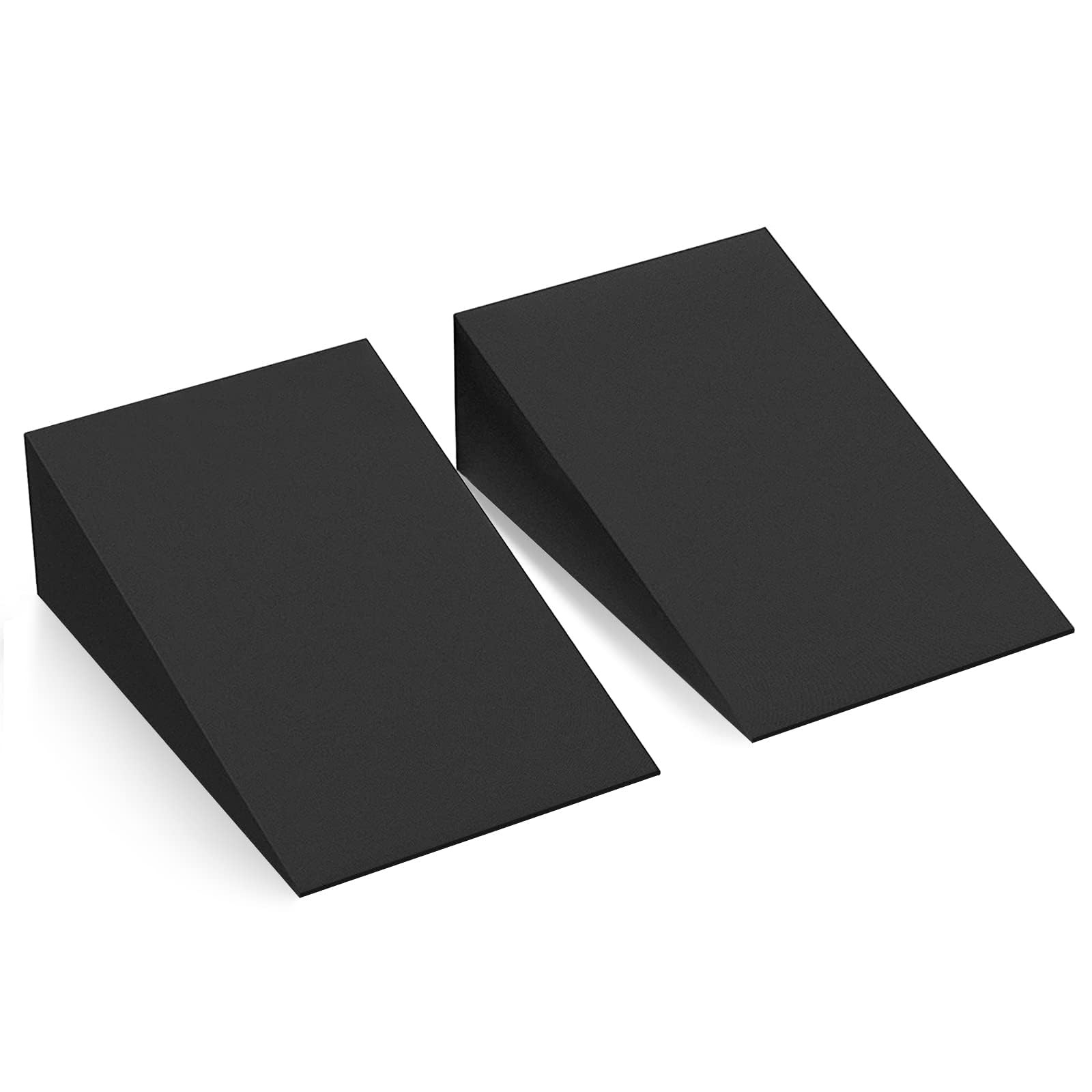 Inlisy 12'' Hard Foam Wedge Slant Board - 2 Pcs Calf Stretcher for Black