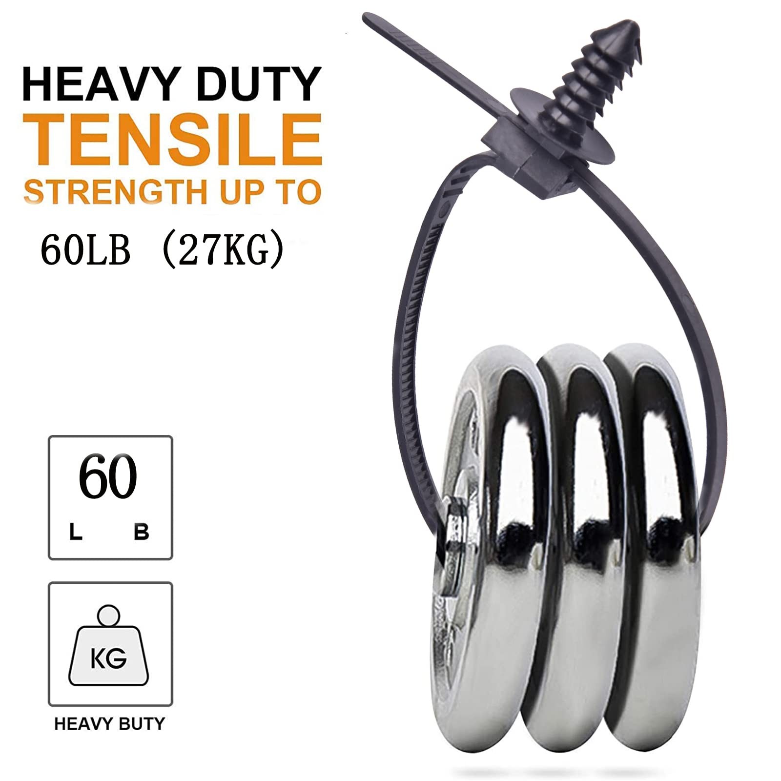 160Pcs Universal Nylon Push Mount Cable Zip Tie, Self Locking Cable Strap,Hea...