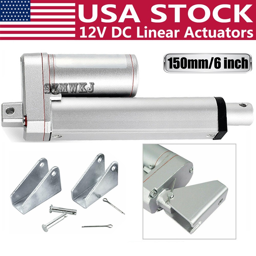6" Inch Linear Actuator Stroke 330 Pound Max Lift 12V Volt DC Electric Motor