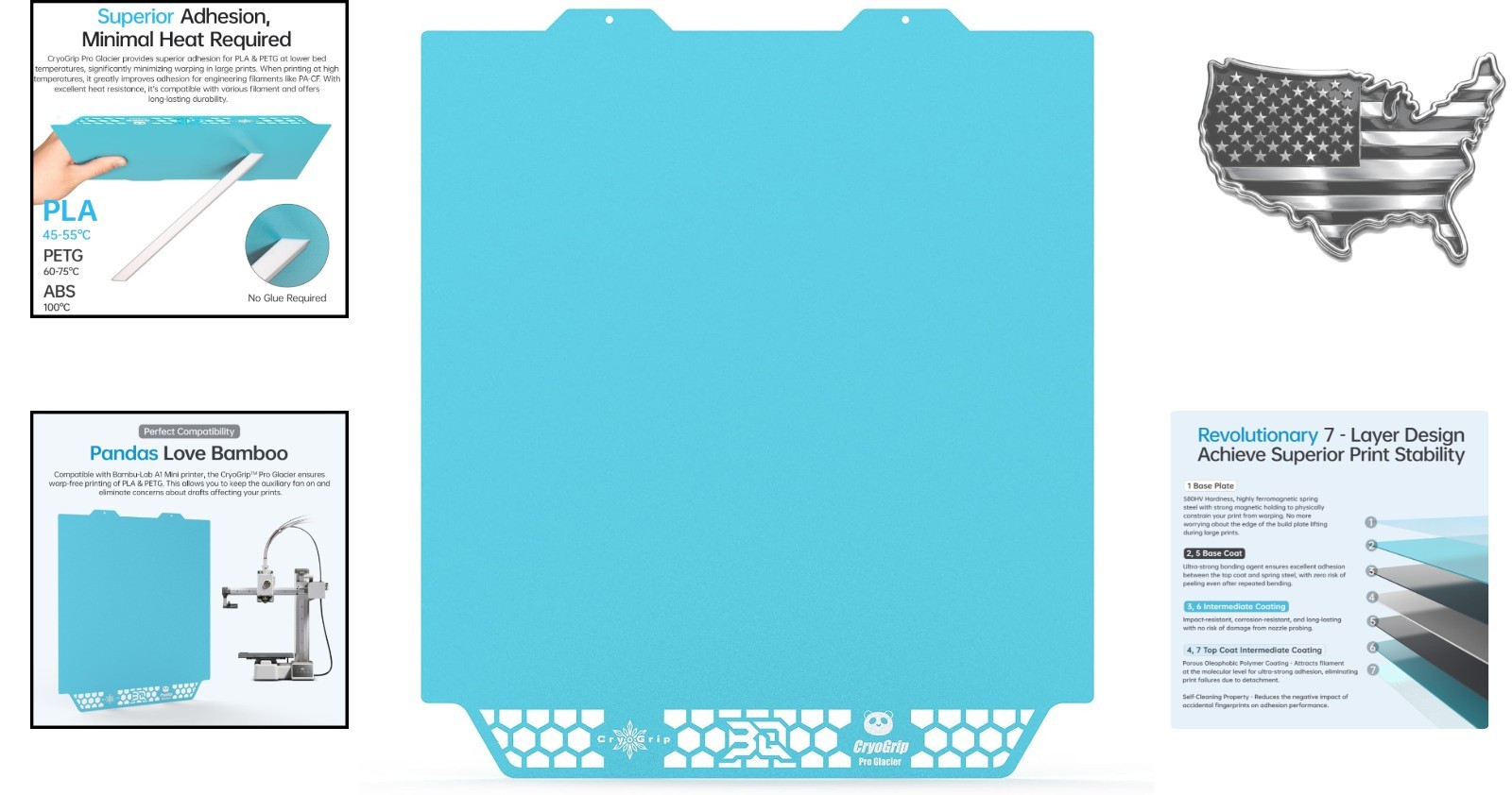 Enhanced 184x184mm Double-Sided Build Plate for Bambu-Lab A1 Mini 3D Printing