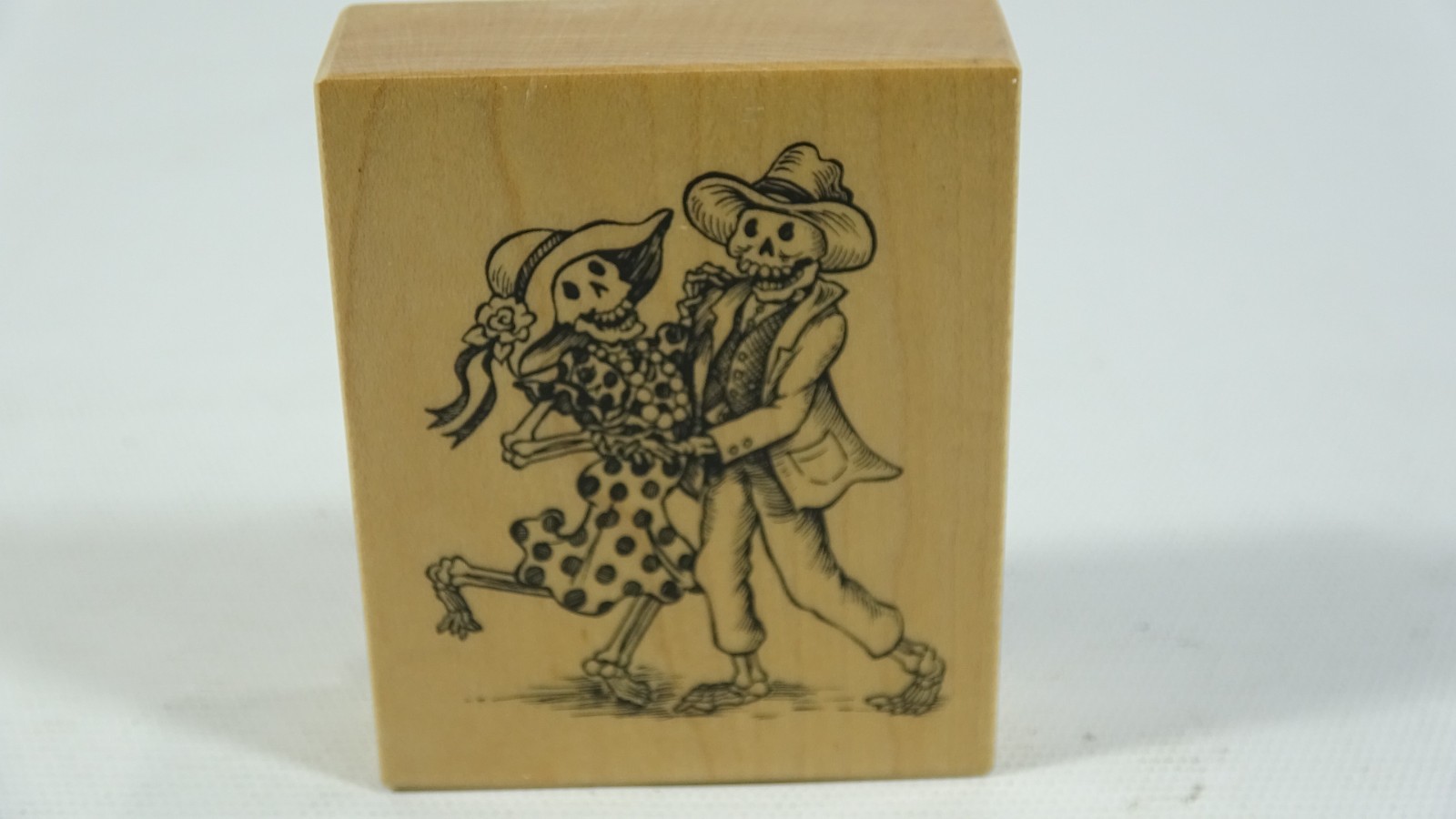 1999 PSX Halloween Rubber Stamp Dancing Skeletons F2741