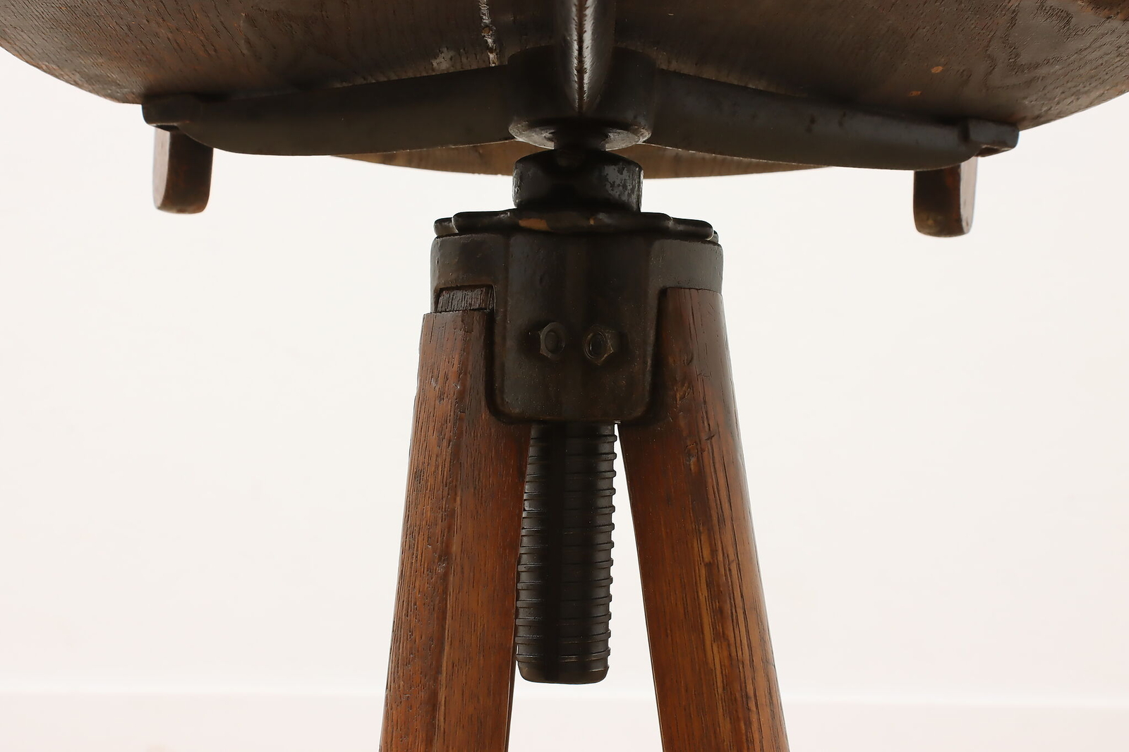 Victorian Oak Antique Drafting or Architect Swivel Stool #51639
