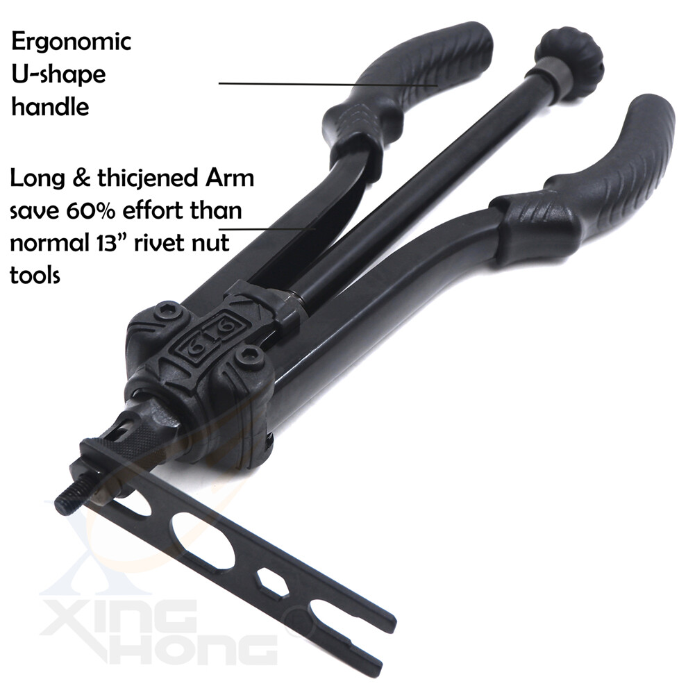 Thrust Type Hand Nut Riveter 360mm 14" Rivet Nut Gun Kit Rivnut Setting Tool