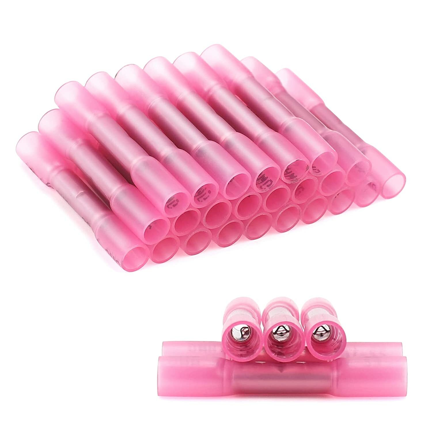 100 Insulated Electrical Wire Connectors Automotive Crimp Terminals Butt Splices