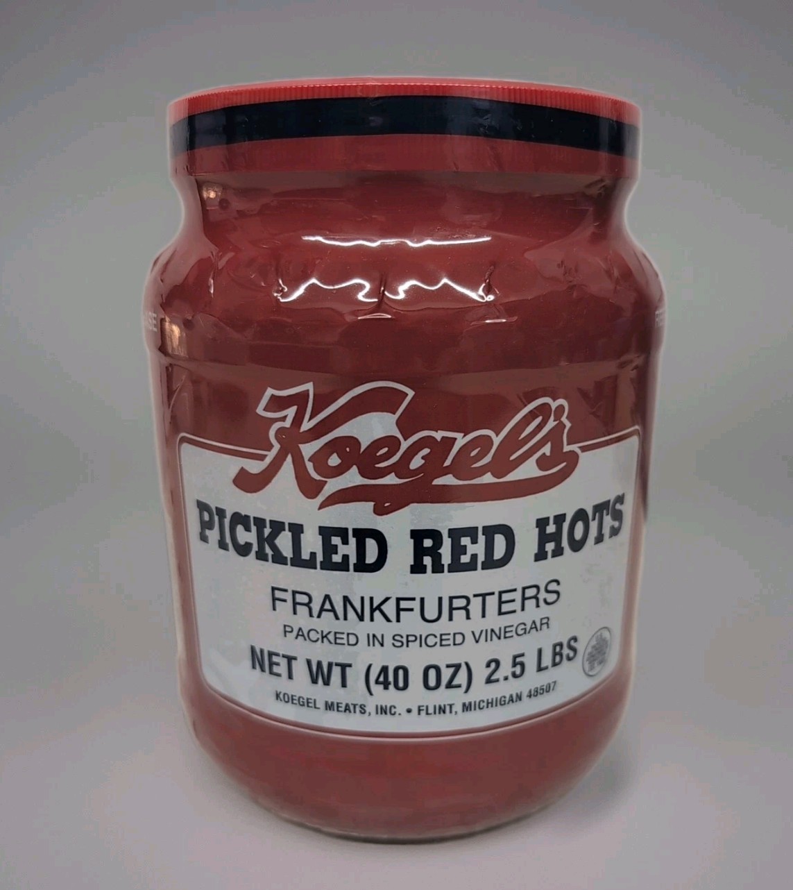 Koegel's Pickled Red Hots 2.5 Lb. Jar Frankfurters Bologna In Spiced Vinegar
