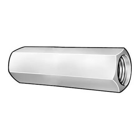Coupling Nut, 5/8"-11, Steel, Grade 2H, Black Oxide, 2-1/8 in Lg, 1-1/16 in Hex