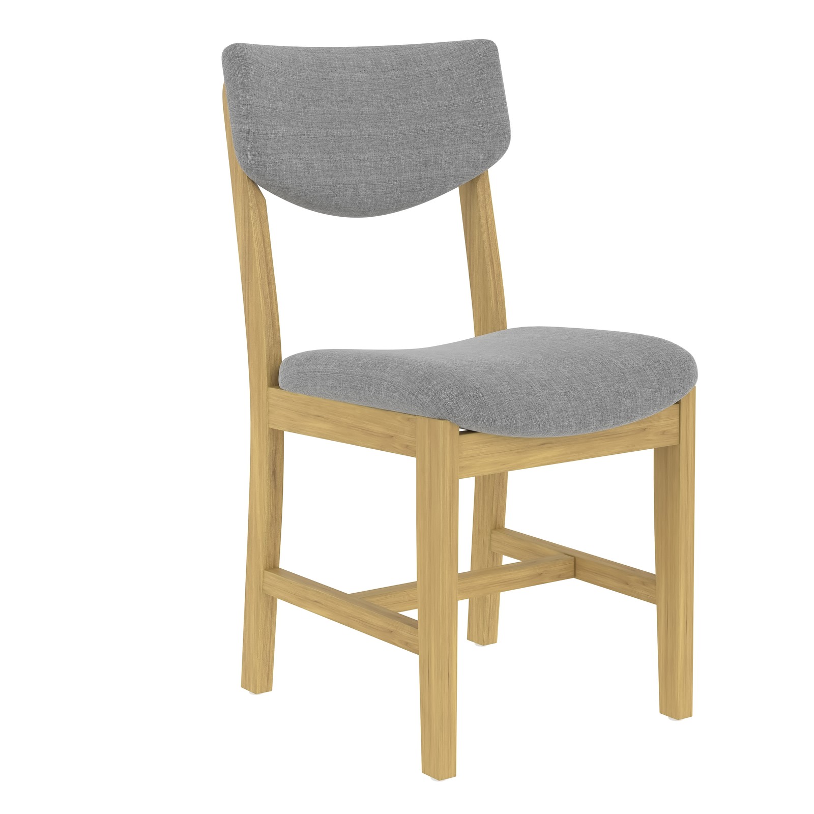 4-Piece Rustic Farmhouse Dining Chair - Solid Wood Frame with Gray Fabric Cush