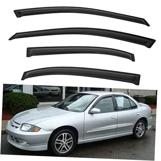 4pcs Front+Rear Smoke Tint Sun/Rain Guard Outside 1995-2005 Cavalier & Sunfire