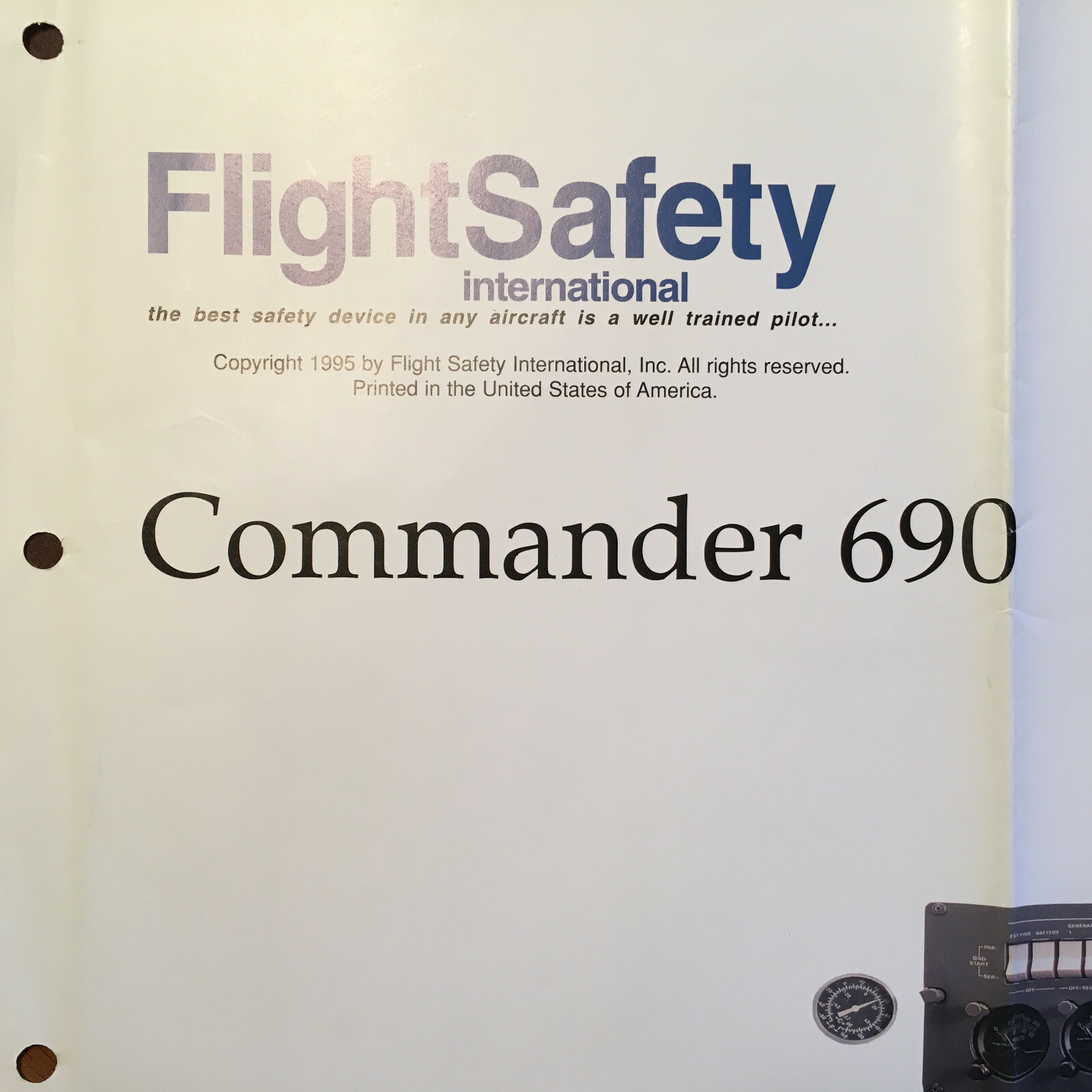 FlightSafety Commander 690 Instrument Panel Poster