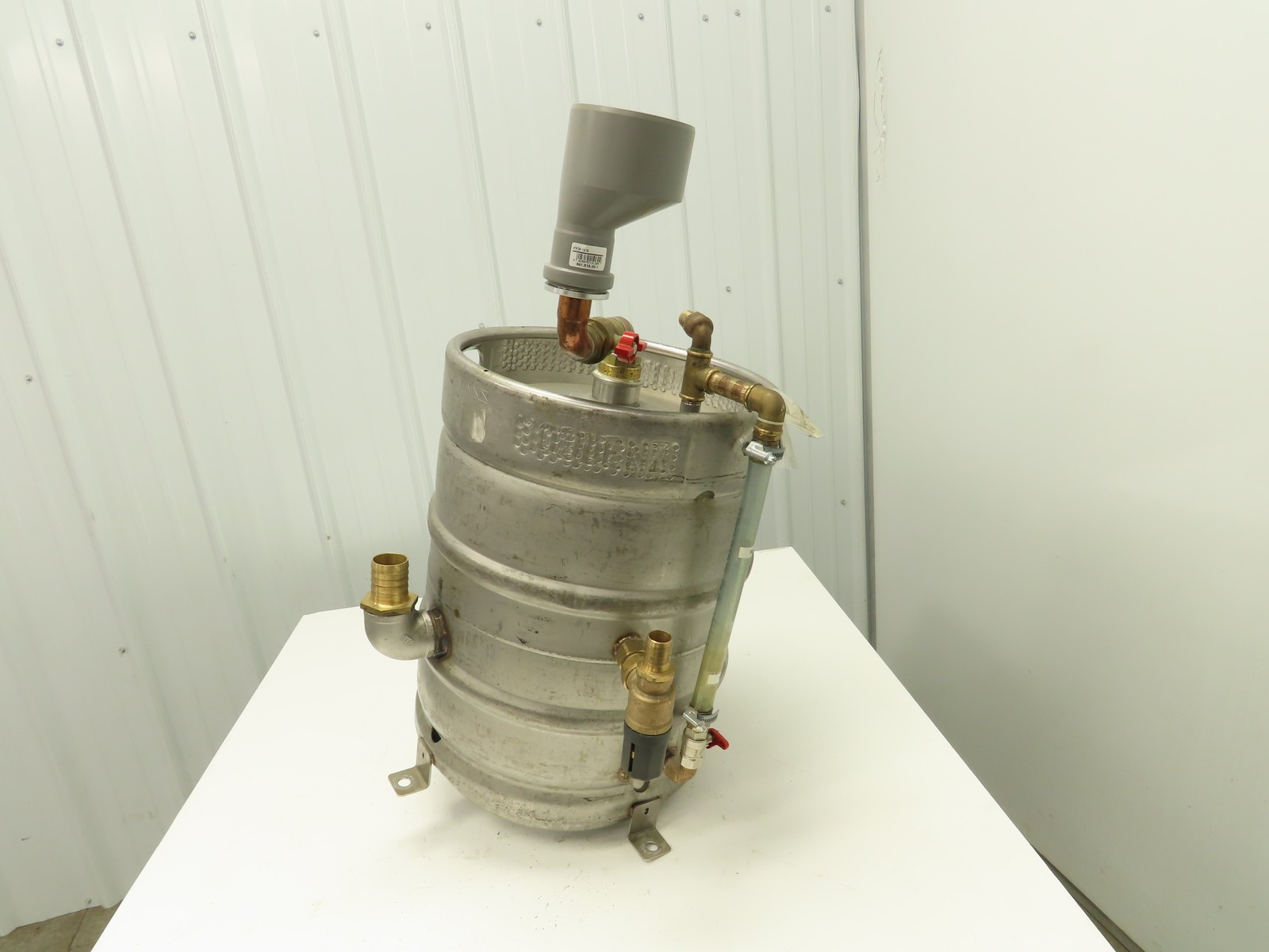 50 Lb Stainless Steel Beer Keg 15 Gal Water Filter Tank Bladder w/Drain Valve
