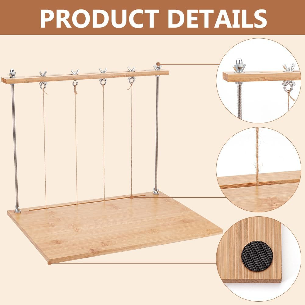 Bookbinding Sewing Frame Set, Wood Book Binding Kit with Rectangle