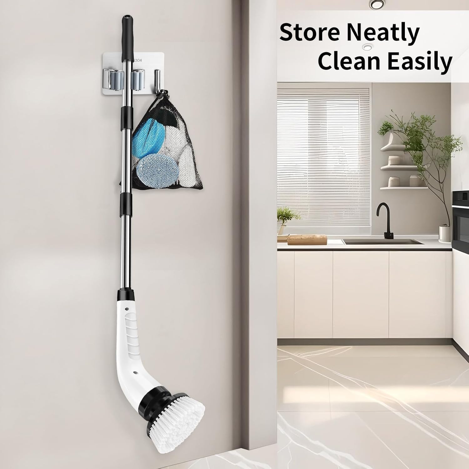 Electric Spin Scrubber, Cordless Cleaning Brush with 8 Replaceable Brush Heads,