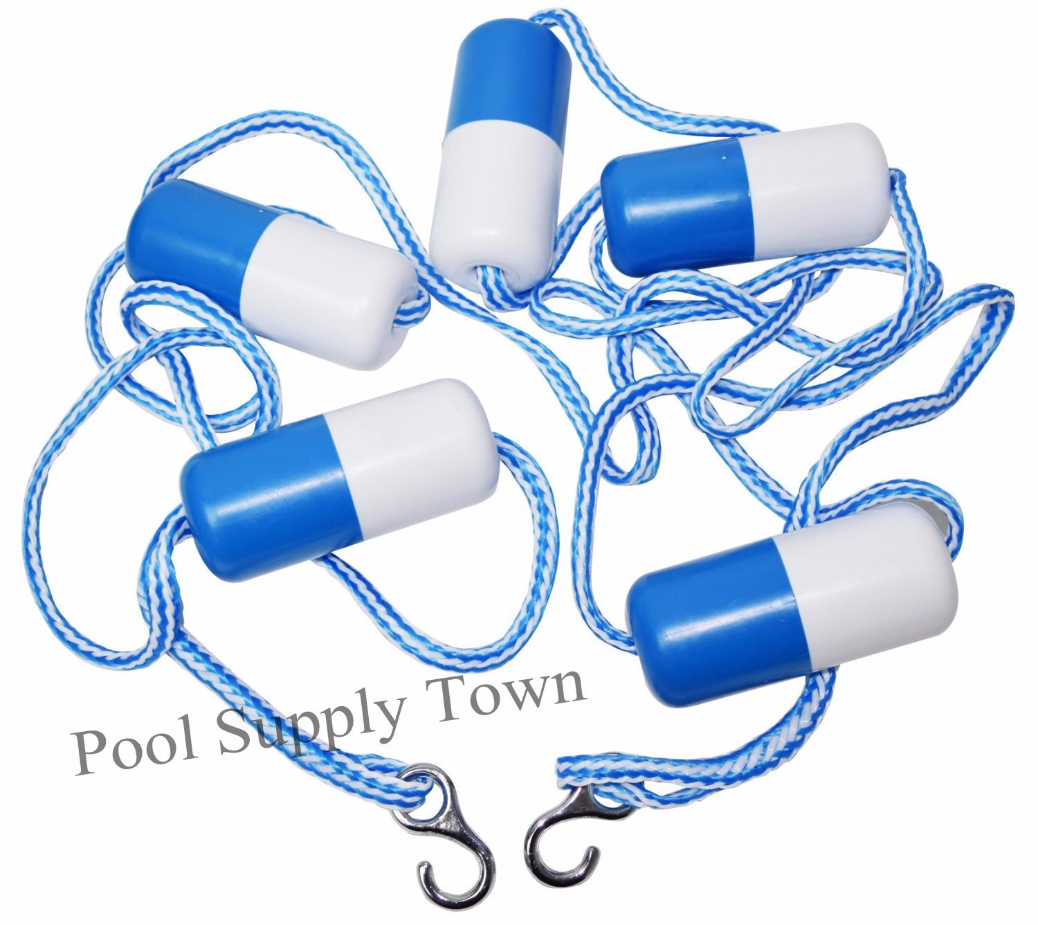 16' Feet Swimming Pool Safety  Rope & Float Divider Line with Stainless Hook