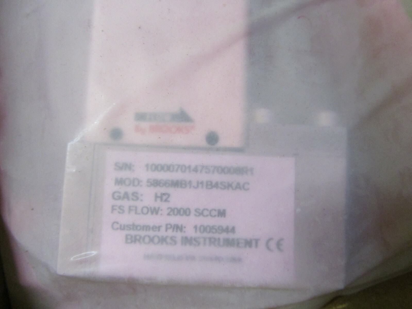 New! Brooks Instruments H2 Pressure Controller 2000 SCCM 5866MB1J1B4SKAC