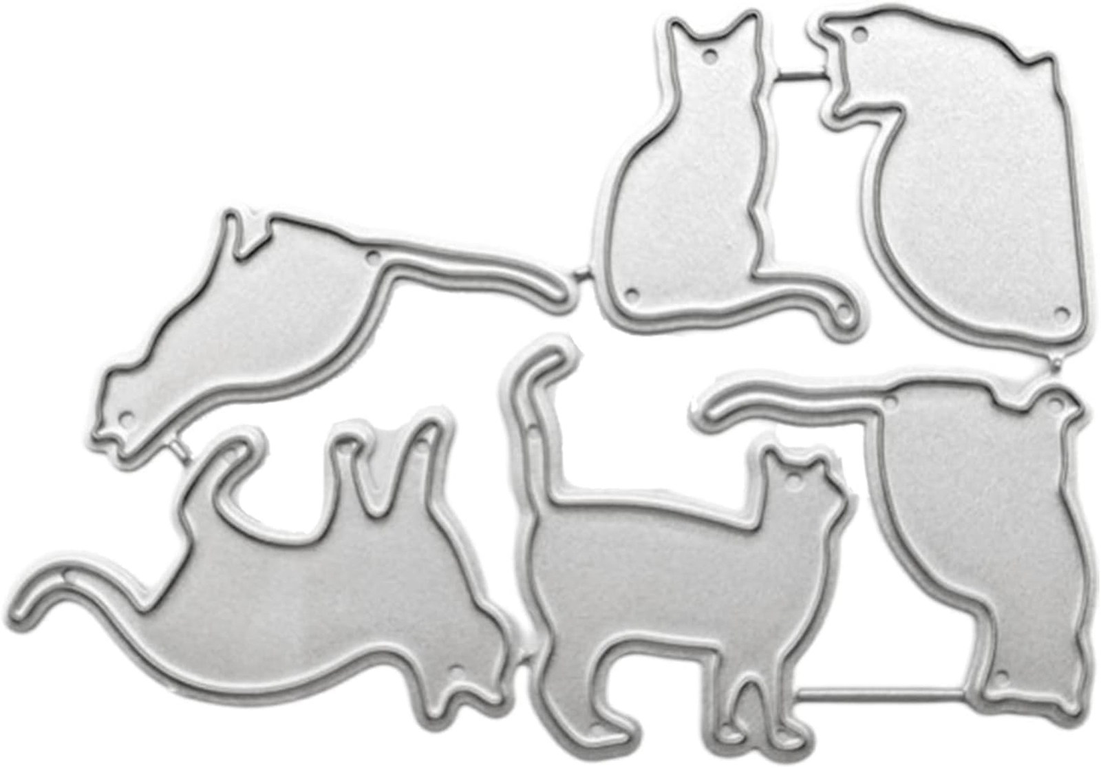 Cute Cats Die Cut for Card Making, Cute Cats Metal Cutting Dies Congratulatio...