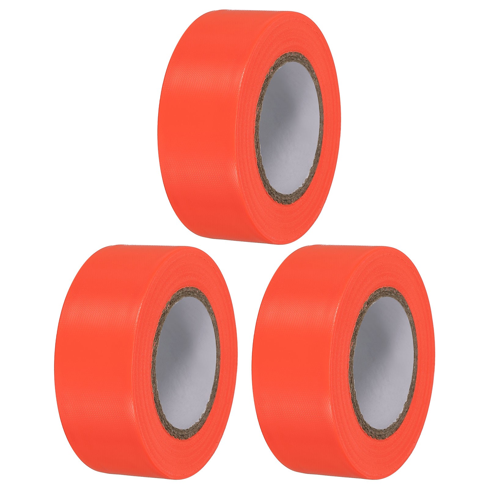 Signaling tape 1"x98', 3pcs PVC non-adhesive neon marking tape, orange