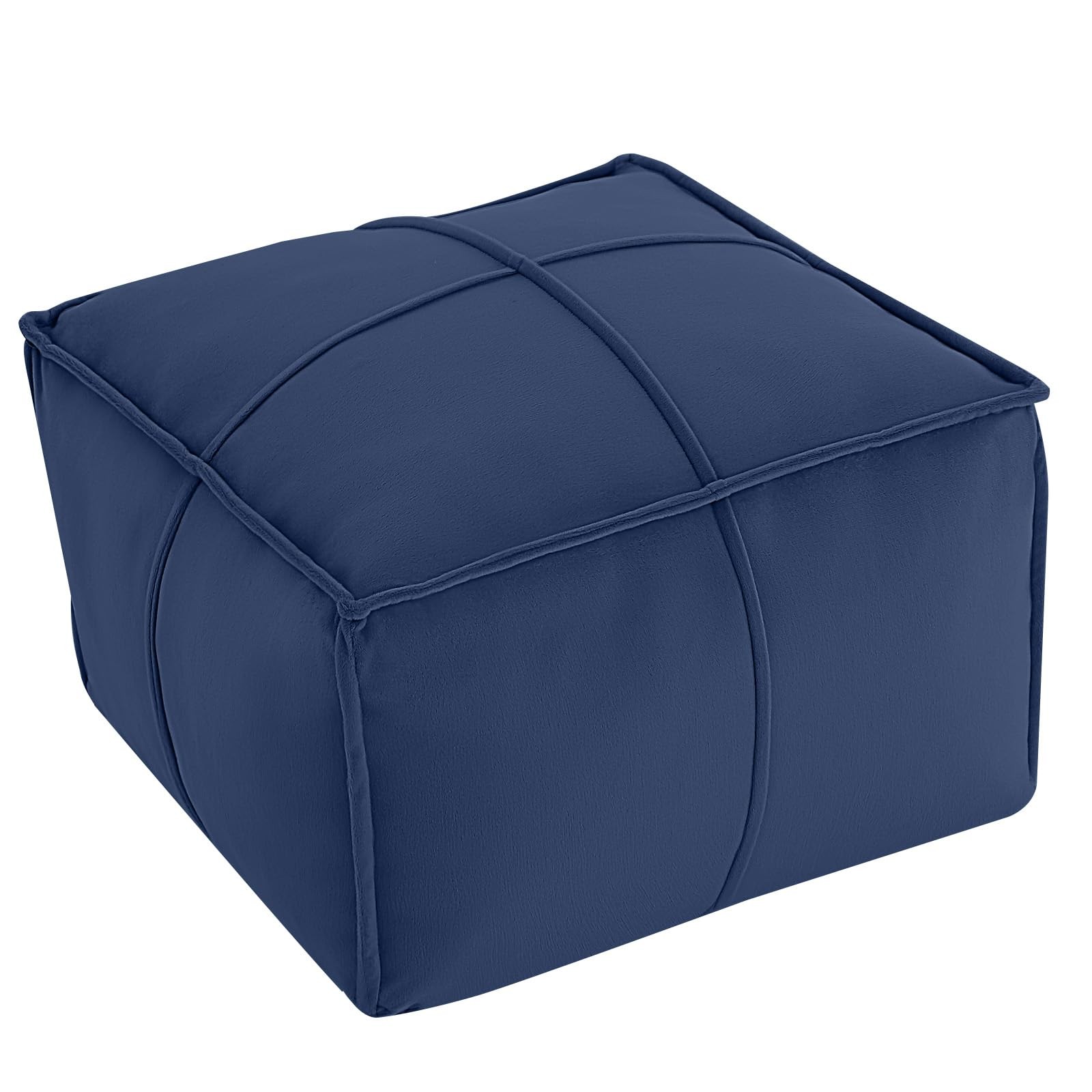 Stuffed Round Pouf Ottoman Foot Rest, Floor Pouf Foot Stool with Soft Foam Ch...