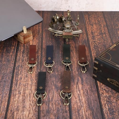 Genuine Leather Keychain with Belt Loop - Key Brown Leather Keychain Key Holder