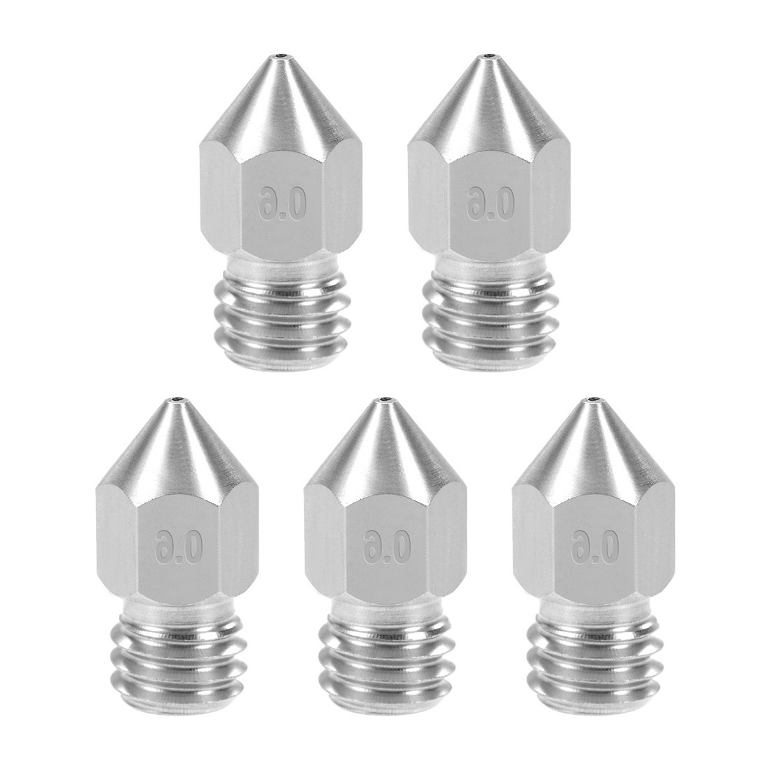 5pcs 0.6mm 3D Printer Nozzles Head M6 Thread Replacement Stainless Steel