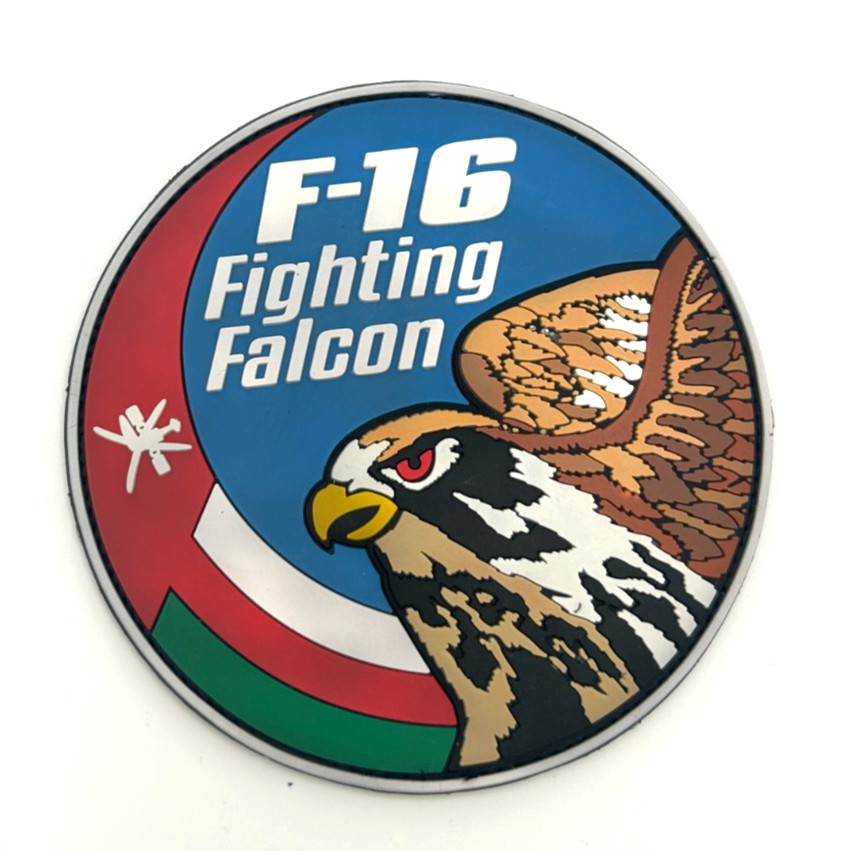 ROYAL AIR FORCE OF OMAN - F-16 SWIRL SHOULDER PATCH -HIGH QUALITY PVC