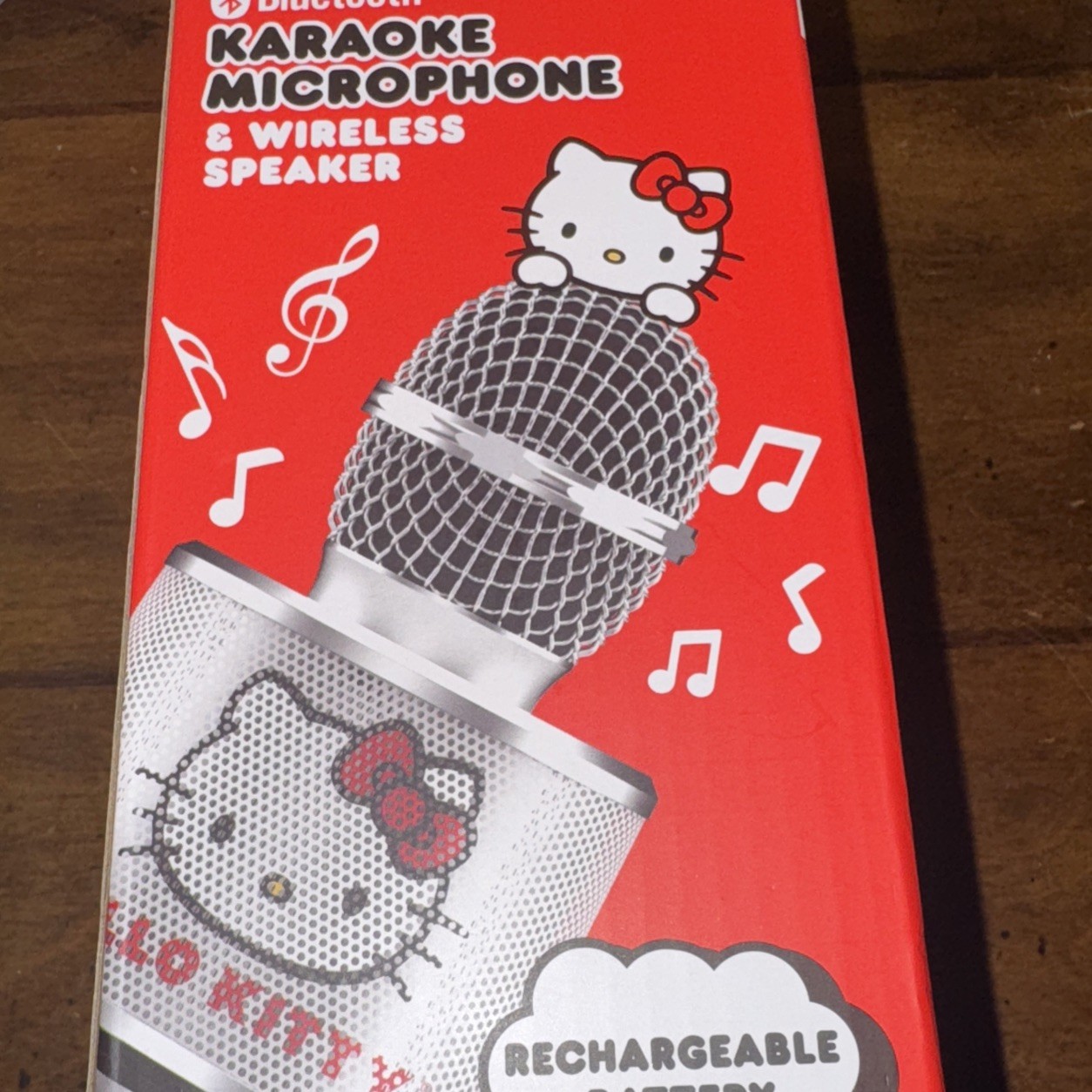 Hello Kitty Bluetooth Karaoke Microphone & Wireless Speaker USB Charging Red NIB