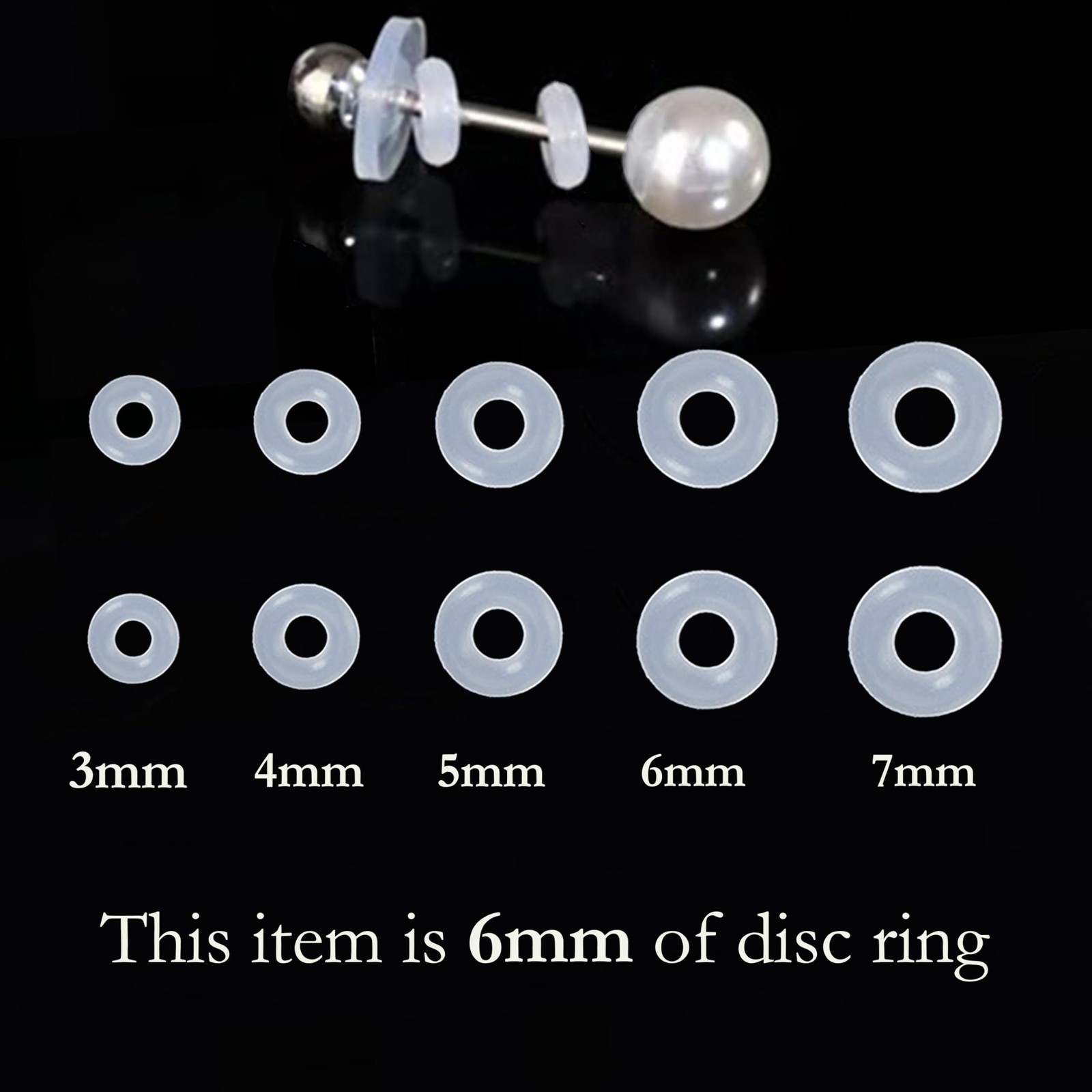 Silicone Earring Backs Stopper 50-100 Pcs for Piercings Clear Discs