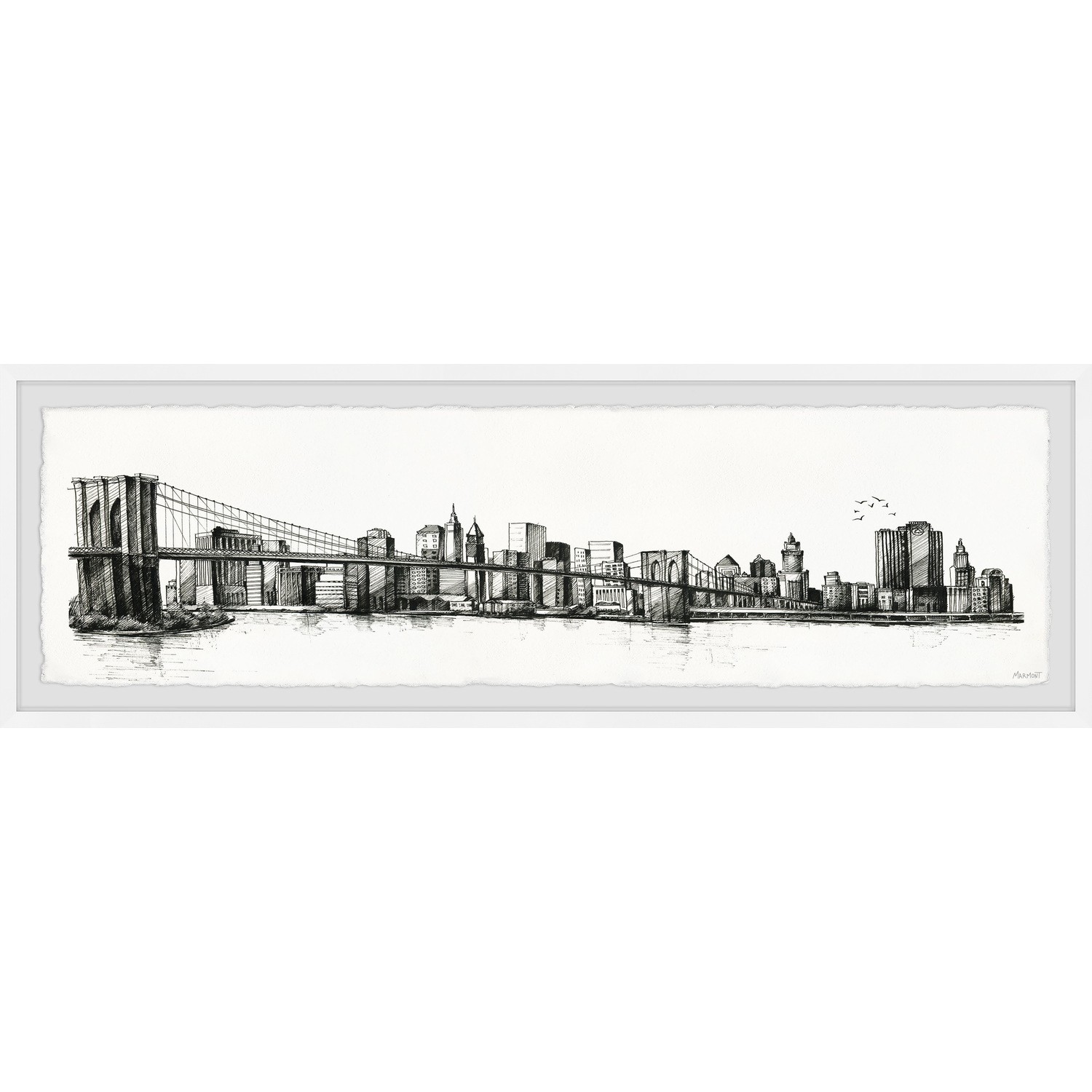 Marmont Hill Black Brooklyn Framed Painting Print