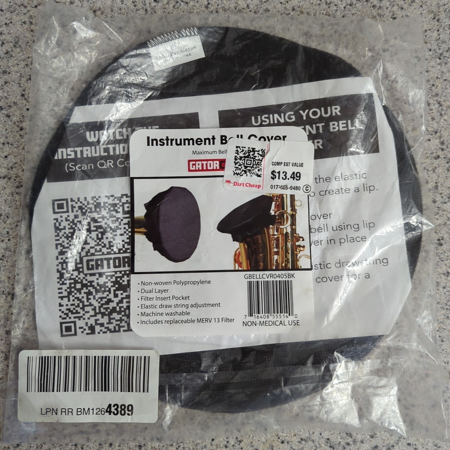 Gator Case 2 Layer Cover for Trumpet Alto/Tenor Sax Bass Cl New/Sealed Free Ship