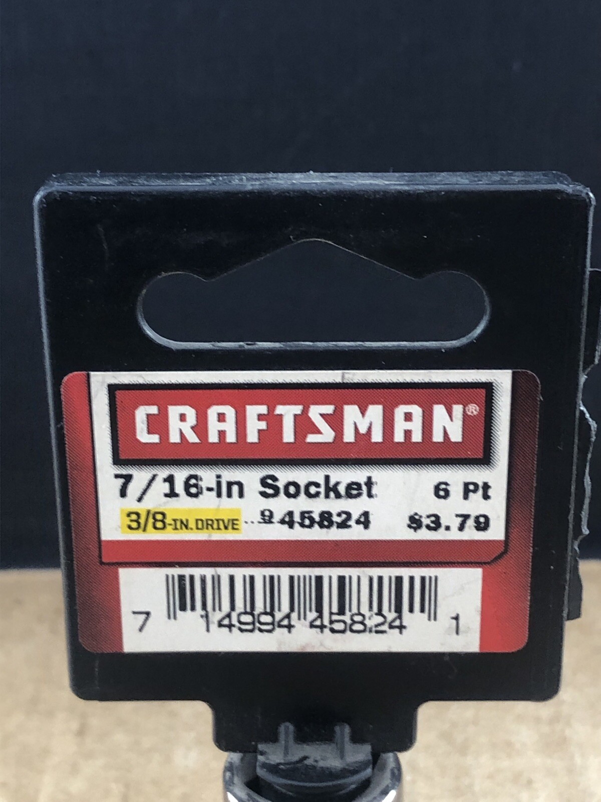 Craftsman 7/16” Socket, 6 Pt., 3/8” Drive, #45824 COMBINED SHIP $1 PER MULT