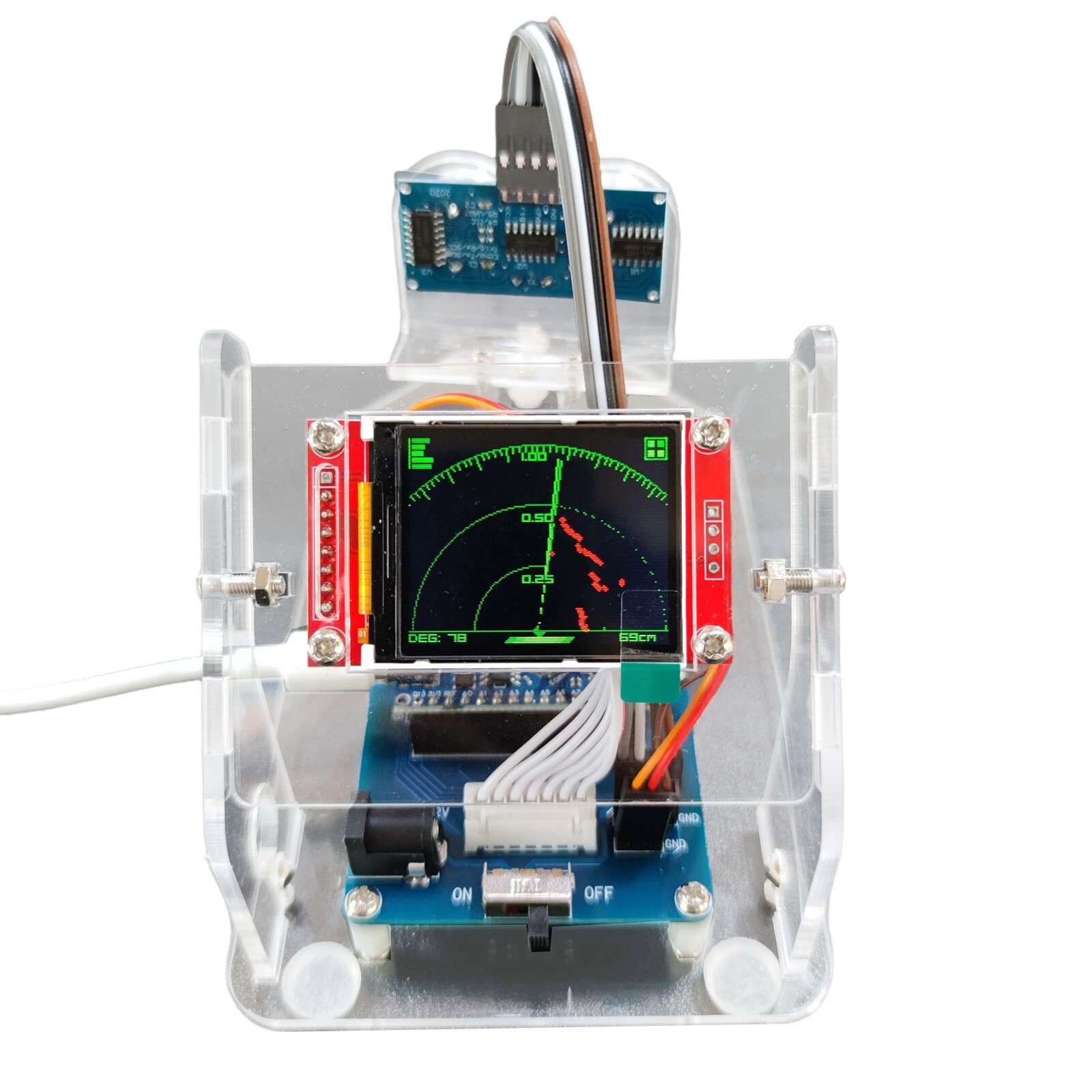 Mini Ultrasonic Radar & 1M Motor Range Program Education for Arduino Starter Kit