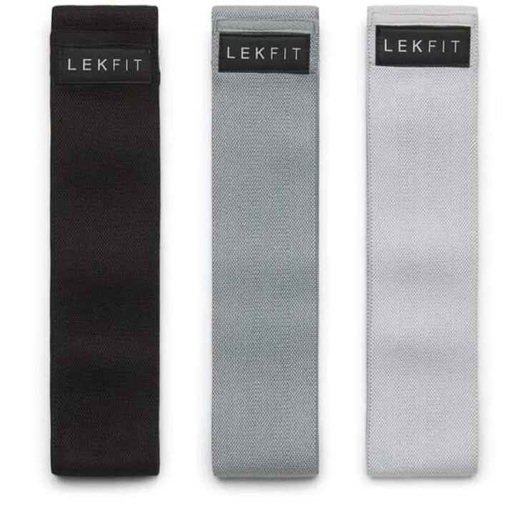 Resistance Band Set of 3 w/ Carry Bag, 15" Long, 3.2" Wide Lekfit New