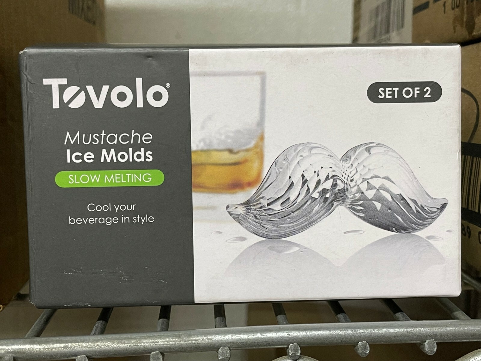 Tovolo Mustache Ice Molds slow melting beverage cocktail bar gift cube