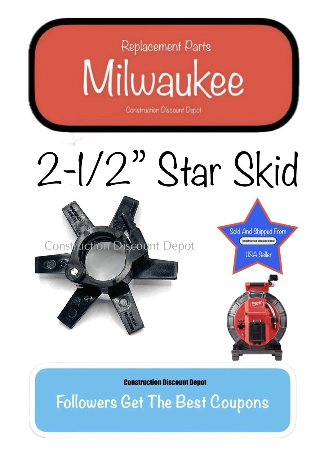 Milwaukee 2.5" Star Skid for M18 Sewer Pipeline Inspection Camera System